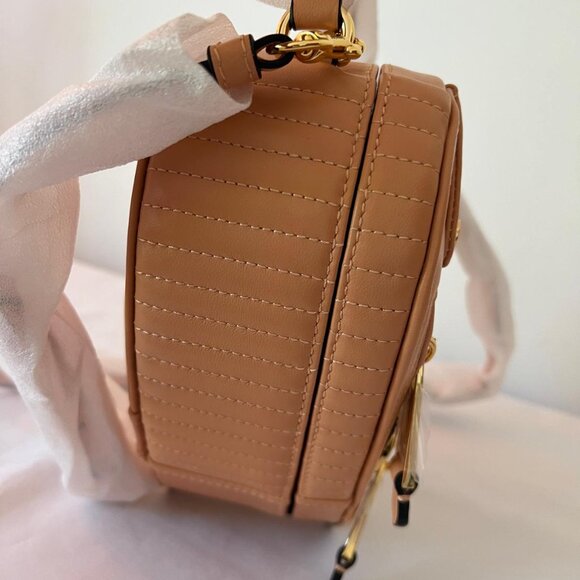 SS22 MOSCHINO Couture Jeremy Scott Peach Heart Shaped Leather Biker Jacket Bag - Picture 7 of 14